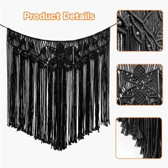 Boho Macrame Wall Hanging,Macrame Tapestry,Woven Tapestry,Modern Chic Woven Art - Picture 4 of 7